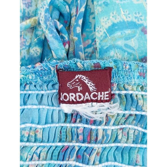 Jordache Babydoll Halter Top Large Festival Paisley Boho Y2K Fairy Forest Mesh - Picture 7 of 10